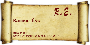 Rammer Éva névjegykártya